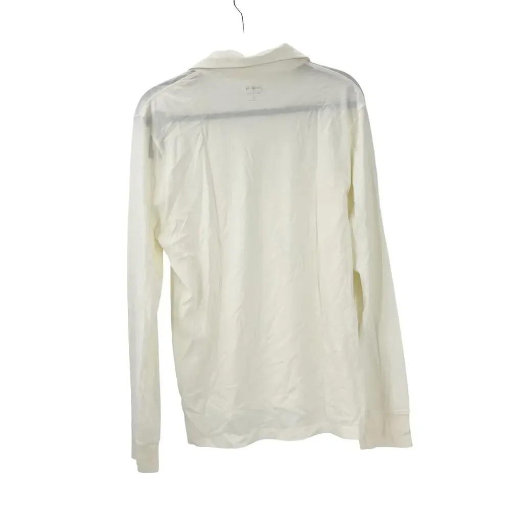 J. Crew Slim Fit Sueded Cotton Polo Shirt Ivory Classic Men's Size M NWOT